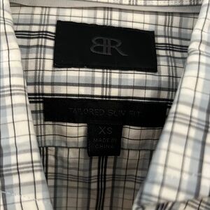 Banana Republic tailored slim fit - Men's Black and White Plaid Shirt - XS